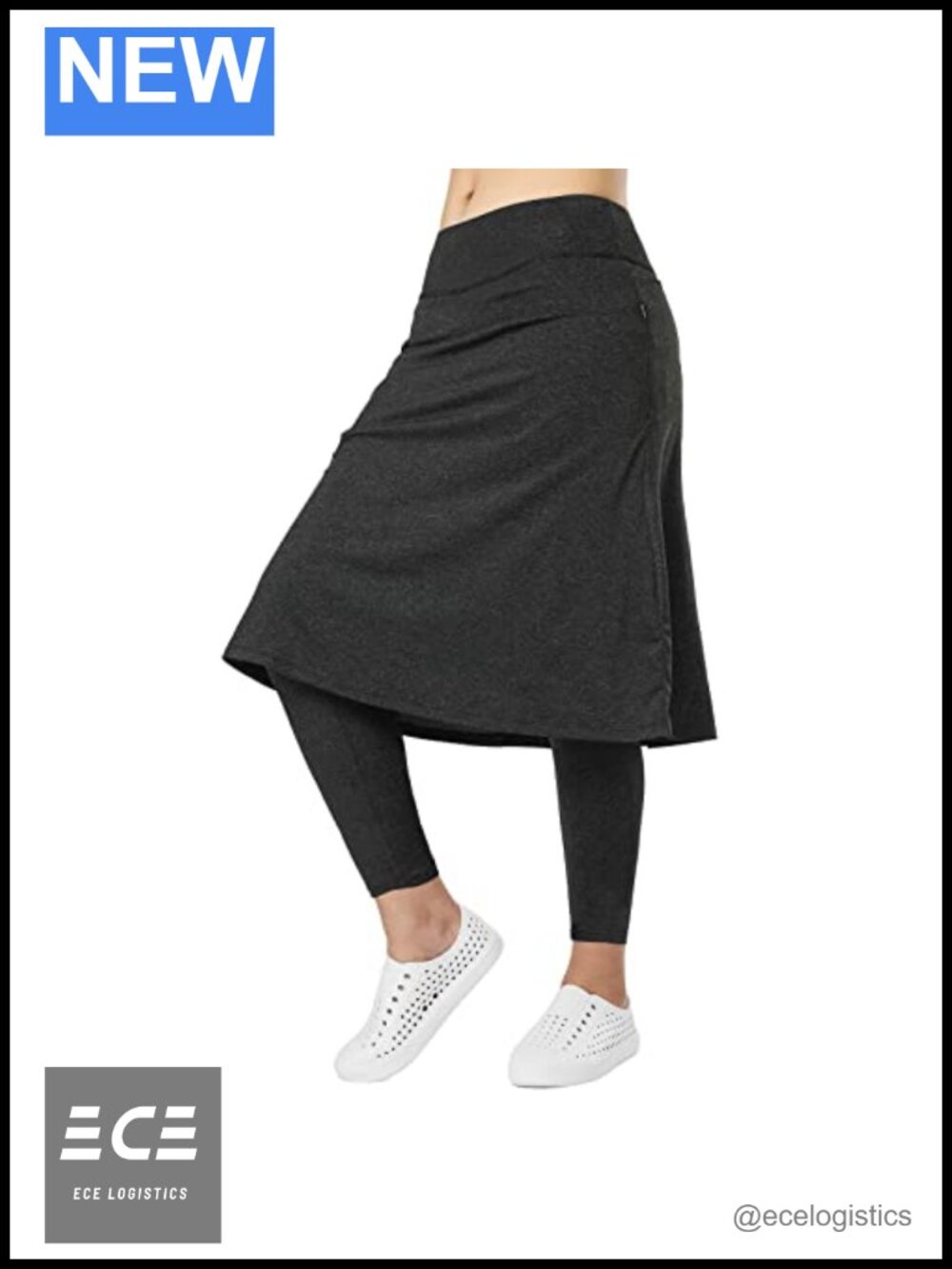 Women's Knee Length Skirted Leggings with Pockets Athletic Skorts